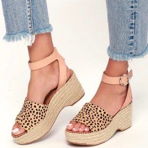 Dolce Vita Leopard Print Cow Hair Lesly Wedges 9